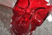 Halloween Red Glass Skull Candy Dish