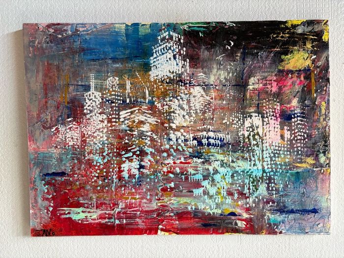 Original Art Original Cityscape in Abstract
