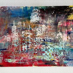Original Art Original Cityscape in Abstract