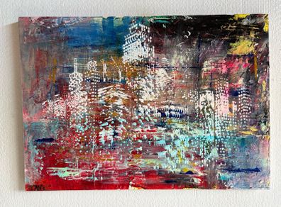 Original Art Original Cityscape in Abstract