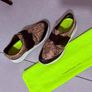 Christopher Kane Lace Pattern Sneakers in Beige Leather Brown Image 2