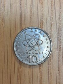 Greece 10 drachmas coin
