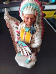 Native American Warrior Statuette