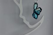 Iridescent Metallic Teal Irregular Petal Earrings