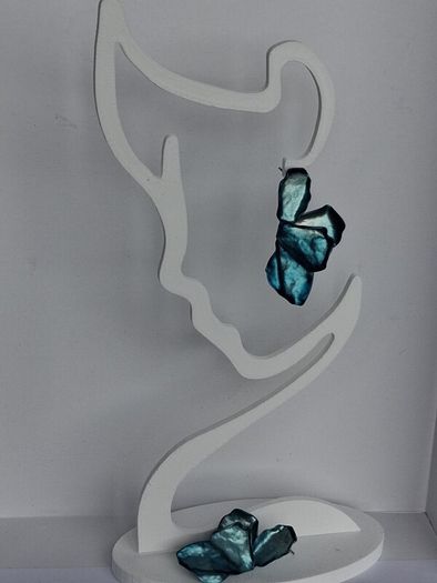 Iridescent Metallic Teal Irregular Petal Earrings