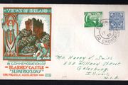 1953 Ireland Illustrated cover showing Blarney  Castle for St Patricks day (issued by the Eire Philatelic Association (EPA)) tying definitive stamps with Blarney, Co. Cork cancel of 17/03/1953