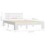Bed Frame White Solid Pine Wood 120x200 cm Image 7