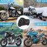 Waterproof Motorcycle Cover, 210D Thickned Oxford Cloth with Lock Holes, for Honda, Yamaha, Suzuki, Kawasaki, Outdoor Protection, 96.46 x 41.34 x 49.21 inch Image 3