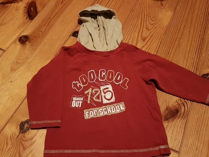 Age 1-1.5 'Too Cool for School' Hooded Top