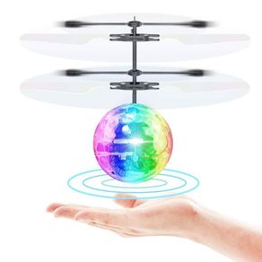 Led Light Suspension Crystal Ball Infrared Induction RC Gesture Control Colorful Glowing Toys Unique Gift for Kids