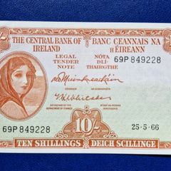 Ireland UNC 1966 10/ Shilling (69P) Lady Lavery