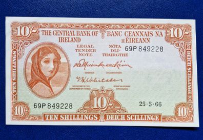 Ireland UNC 1966 10/ Shilling (69P) Lady Lavery