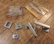 Modern Polished Chrome Square Internal Door Handle Set with Bathroom Privacy WC Lock