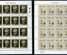 2003 Ireland Birth Centenaries of 50c Frank O'Connor & 57c ETS Walton Commemorative Stamps Sheetlet Plate 1A1A1A Mint Never Hinged (MNH)