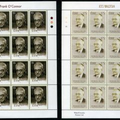 2003 Ireland Birth Centenaries of 50c Frank O'Connor & 57c ETS Walton Commemorative Stamps Sheetlet Plate 1A1A1A Mint Never Hinged (MNH)