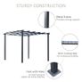 3 x 3 Meter Metal Pergola Gazebo Grape Trellis Climbing Plants Outdoor Sun Shelter Arbours Garden Image 4