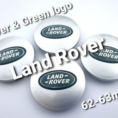 1set LAND ROVER Silver with Green logo 63mm Alloy Wheel Center Caps cap Hub Cover 63 Land L322