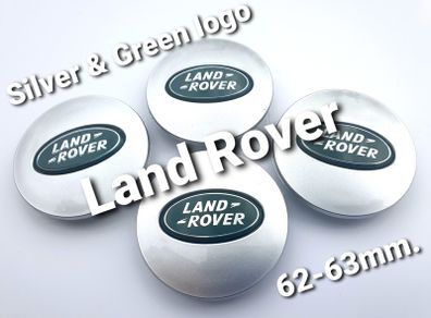 1set LAND ROVER Silver with Green logo 63mm Alloy Wheel Center Caps cap Hub Cover 63 Land L322