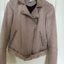 Dusky Pink Suede Biker Jacket Image 2