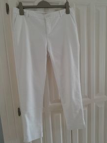 FRESIA White Ankle Grazer Trousers New