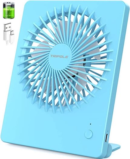 USB Desk Fan, 2000mAh Portable USB Fan 3 Speeds Rechargeable Mini Fan Battery Fan Last 4-16hrs, 180 Degree Adjustable Table Cooling Fan 30dB Silent Fan for Bedroom, Office, Library, Travel (FREE POSTAGE)