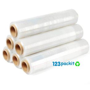 Pallet Wrap Roll clear film industrial size 250mt / 820 ft excellent for pallet, ecommerce, moving, shipping