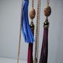 Boho Style. Leather Long Tassel Necklace with Natural Stone Image 6