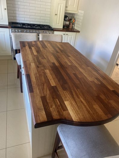 kitchen with walnut worktop