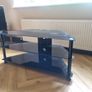 TV Stand black glass chrome Image 6