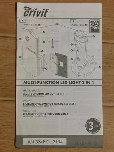 Multi Function Led Light 3in1 CRIVIT
