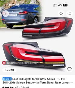 BMW F10 LED Tail Lights G30 Style  Dynamic Indica