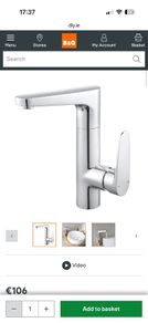 GoodHome Cavally Swivel Tall Chrome effect Round Basin Mono mixer Tap