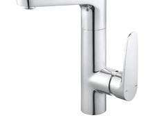 GoodHome Cavally Swivel Tall Chrome effect Round Basin Mono mixer Tap