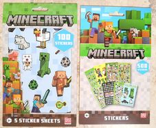 Minecraft 2025 - 2 x Official Sticker Set - 600 Stickers Total 13 Sheets NEW