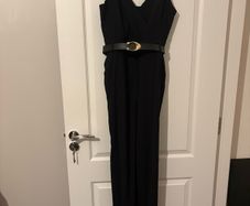 New Black Belted Jumpsuit