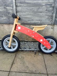 wooden balance bike