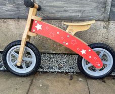 wooden balance bike