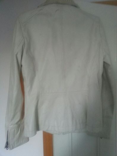 Mango Leather Cream Jacket