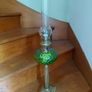 Antique French large green glass oil lamp works Image 2