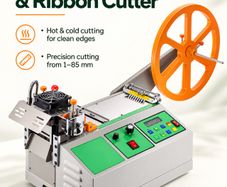 Automatic Hot and Cold Webbing Ribbon Cutting Machine 85 mm with LCD Display