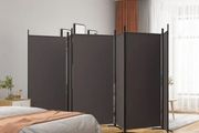 6-Panel Room Divider Brown 520x180 cm Fabric