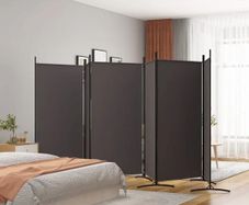 6-Panel Room Divider Brown 520x180 cm Fabric