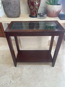 Lovely Glass Topped Console Hall Table - Occasional Table - Can Deliver