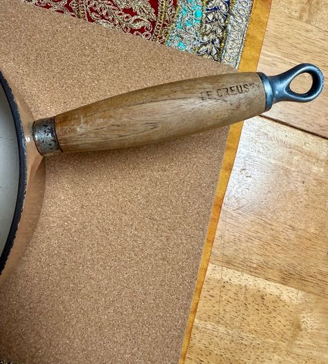 Le Creuset Cast Iron Saucepan with Wooden Handle 22"