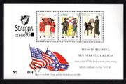 1995 Ireland Stampa Members Souvenir Military Uniforms (New York Militia Booklet Pane) Commemorative Stamps Booklet Pane Overprinted for Stampa Mint Never Hinged (MNH)