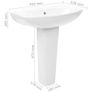 Freestanding Basin with Pedestal Ceramic White 650x520x200 mm Image 6