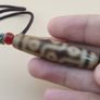 Vintage 9 Eyes Himalayan Tibetan Agate Dzi Bead Amulet Pendant Necklace Image 10