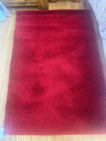 Moda red shaggy rug. 100x150cm
