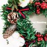 Cotton Flower with Pine Cones Door Decoration Christmas Wreath 11.8 Inch Image 4