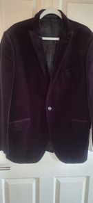 Mens Plum Velvet Blazer